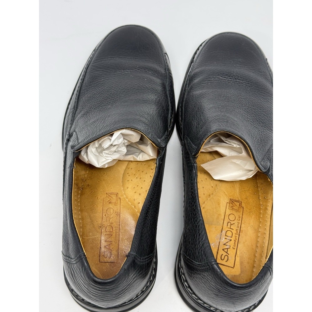 Sandro 12010 Men's Loafers Pebble Leather Slip On Black Comfort Gel Shoes. Sz 12 - Picture 6 of 12